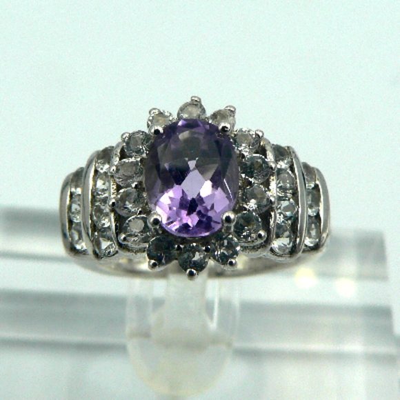 Sz 6 Genuine Bahia Amethyst Floral Ring NWOT - Picture 1 of 5